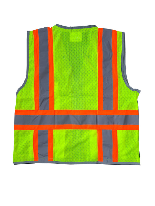 98-2951 Class II Safety Vest Clear ID Pocket Lime