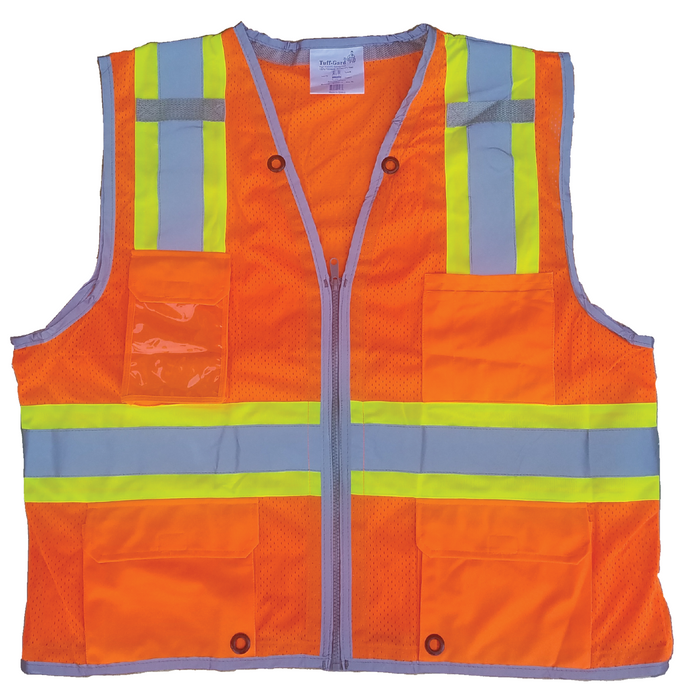 98-2950 Class II Safety Vest Clear ID Pocket Orange