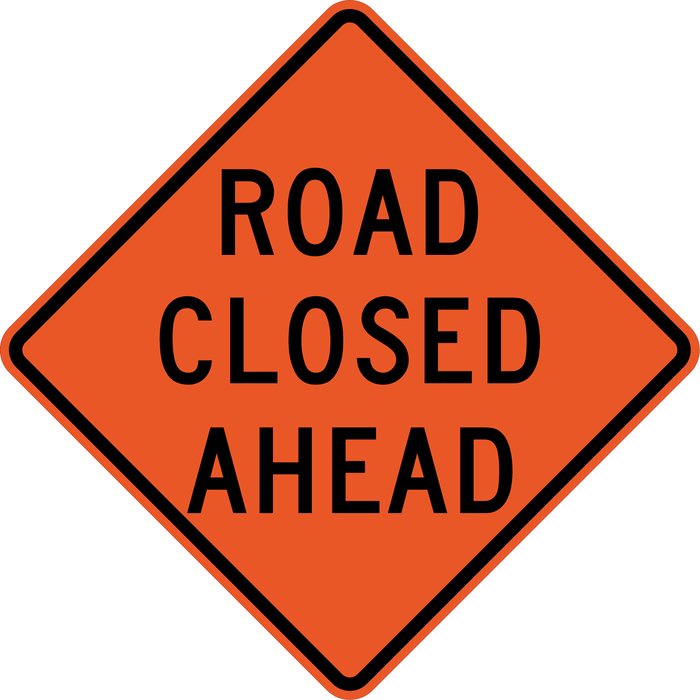 C19(C) ROAD CLOSED AHEAD