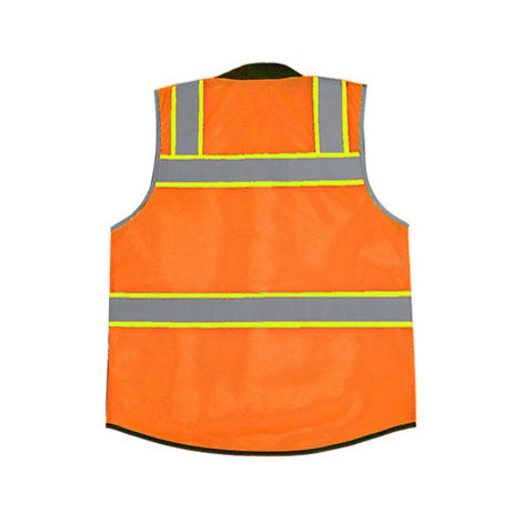 SV344 Surveyor Vest w/ Black Bottom & ID Pocket Orange