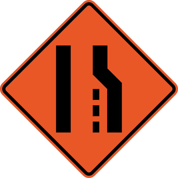 W4-2 RIGHT LANE ENDS