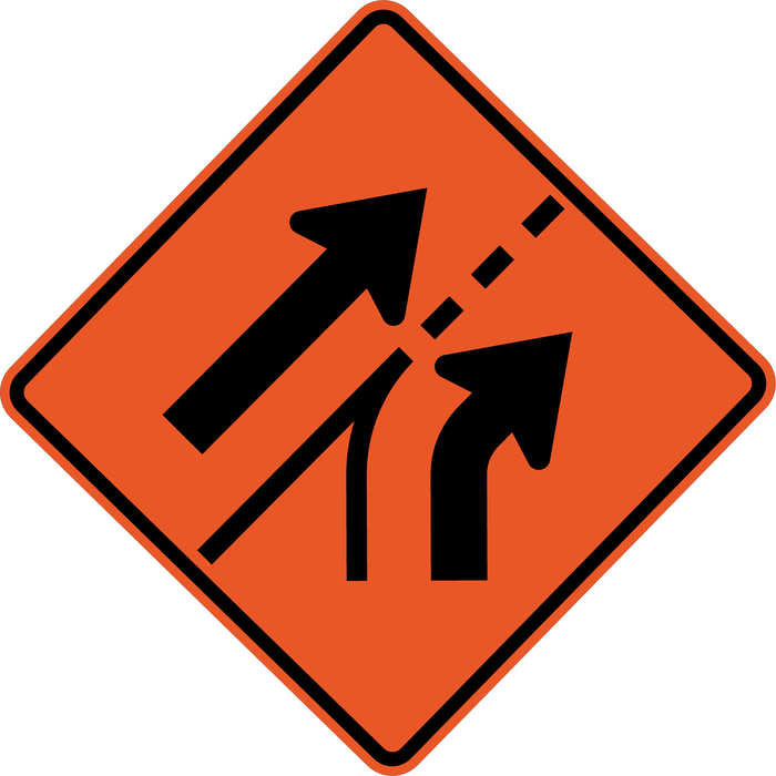 W4-6 ENTERING ROADWAY ADDED LANE